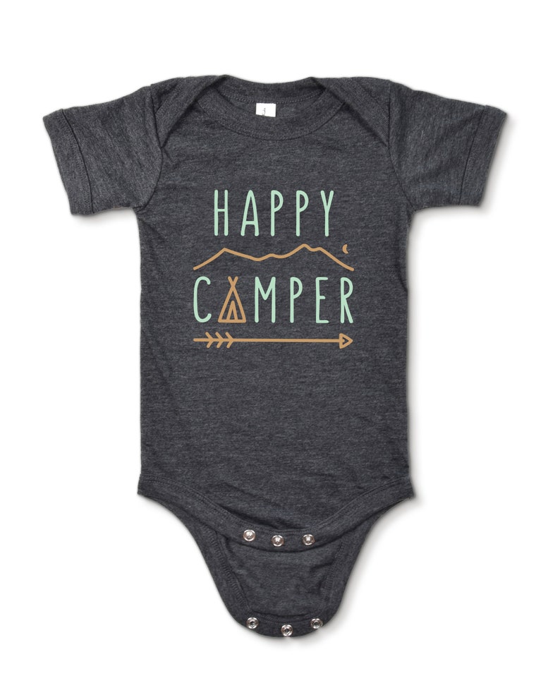 Happy Camper Baby Bodysuit Camping Baby Outfit Summer Baby Etsy