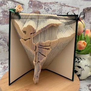 Bailarina de ballet, pirueta, arte en libro plegado, descarga digital, patrón de 540 páginas, combinación de corte y plegado