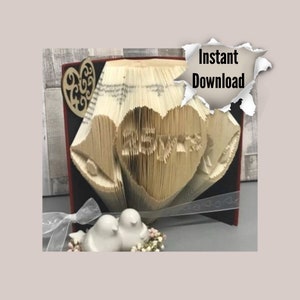 Book folding pattern, Paper anniversary gift, 700 pages, instant download