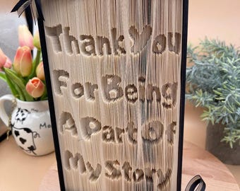 Thank You Book Folding Pattern, Anniversary Gift (Digital Download)
