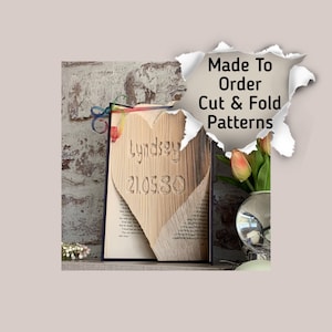 Book folding pattern, cut and fold