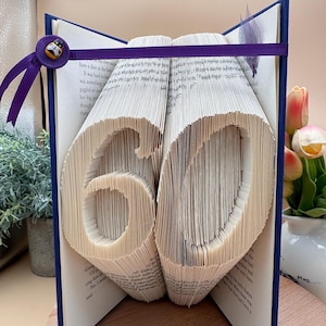 Biglietto di auguri per il 60° compleanno, taglio e piega combinati, 60 anni, libro piegato, download digitale, modello di 417 pagine