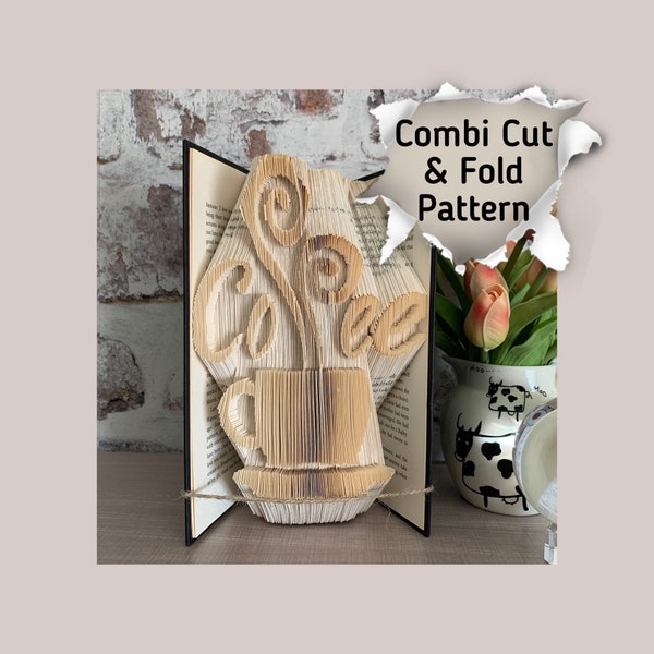 Book folding pattern, coffee cup, digital download, 500 page pattern