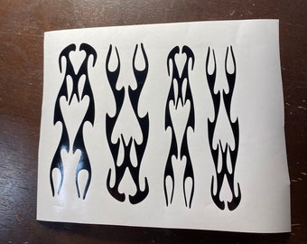 Motorcycle decals-Flame decal-flames-decal of flames-vinyl decal with flames-set of four flame decals- car flame decal-motorcycle flame