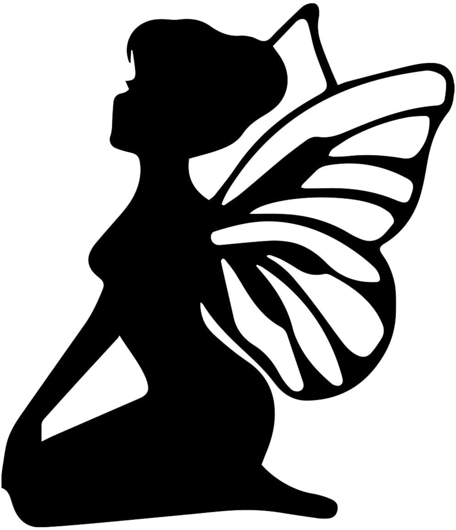 Fairy Decal Fairy Silhouette Kneeling Fairy for Your Vehicle - Etsy