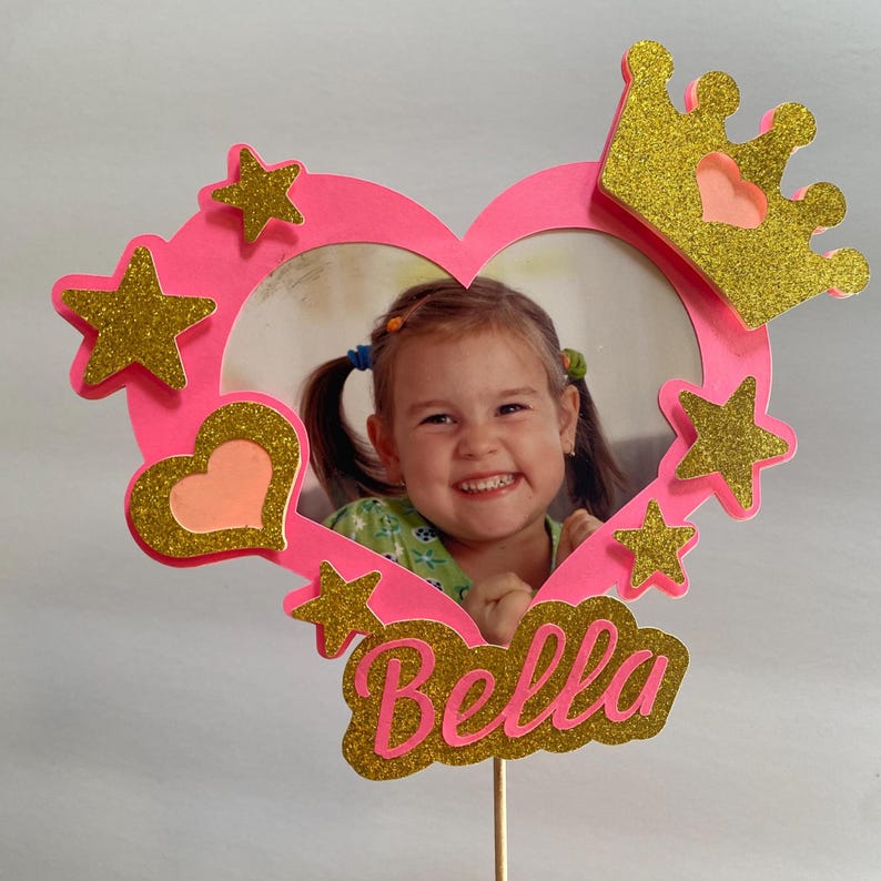 Personalized Princess Crown Cake Topper, Custom Name Cake Decoration ...