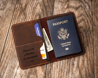 Leather Passport Cover, Custom Passport Holder, Passport Covers Personalized, Passport Wallet, Couples Christmas Gifts, Travel Accessories