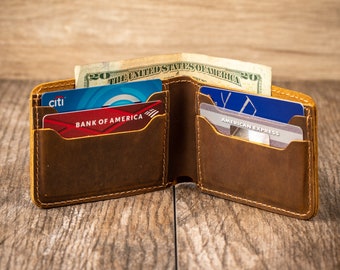 Bifold Wallet, Fathers day gift, gift for dad, Wallet, Man Wallet, Handmade leather wallet, Personalized Wallet minimalist wallet, Gift him