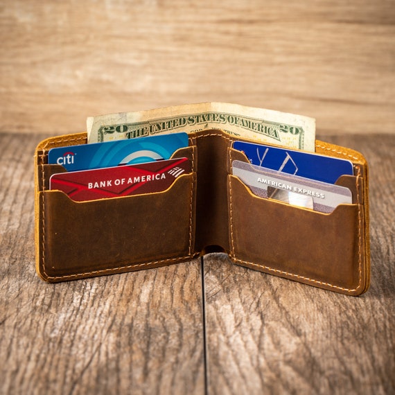 Bifold Wallet Man Wallet Handmade leather wallet Leather | Etsy