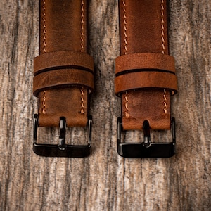 Leather Apple Watch Band, Fathers day gift, Gift for dad, 38mm 40mm 42mm 44mm, handmade watch strap, iWatch band, Free Message Engraving image 8