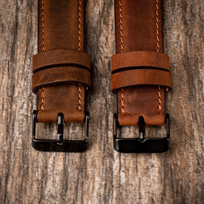 Leather Apple Watch Band, Fathers day gift, Gift for dad, 38mm 40mm 42mm 44mm, handmade watch strap, iWatch band, Free Message Engraving image 8