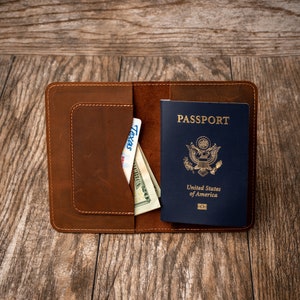 Passport Wallet, PERSONALIZED Leather Passport Wallet, Leather Travel Wallet, Travel Document, Distressed Leather