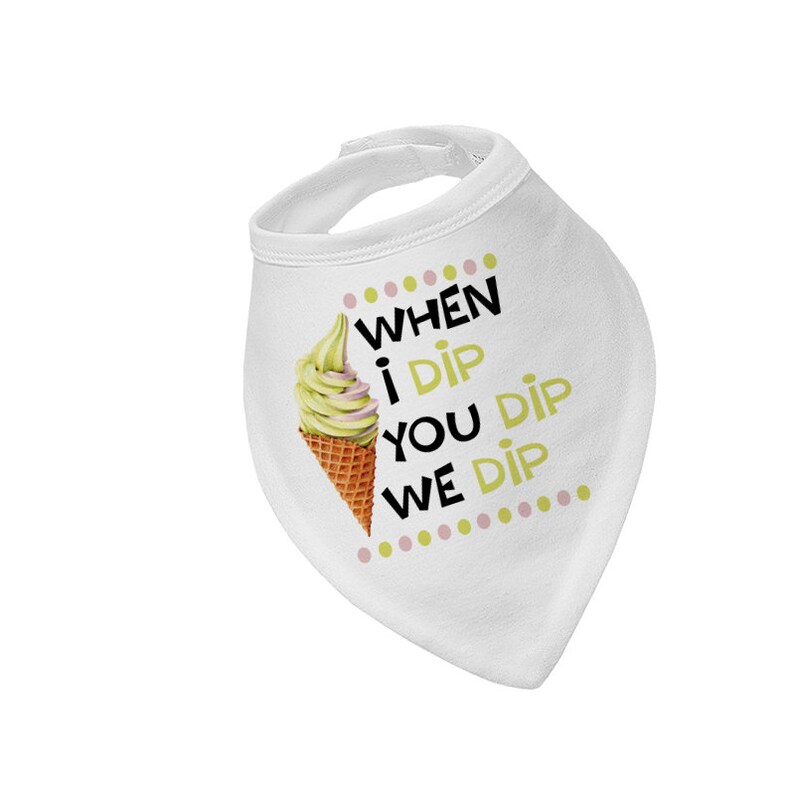 summer shirt funny baby shirt baby bodysuit tshirt bandana bib baby shower gift Superhero When I Dip,You Dip,We Dip ice cream shirt