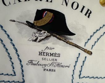 Hermes Scarf, Cardre Noir 90 CM