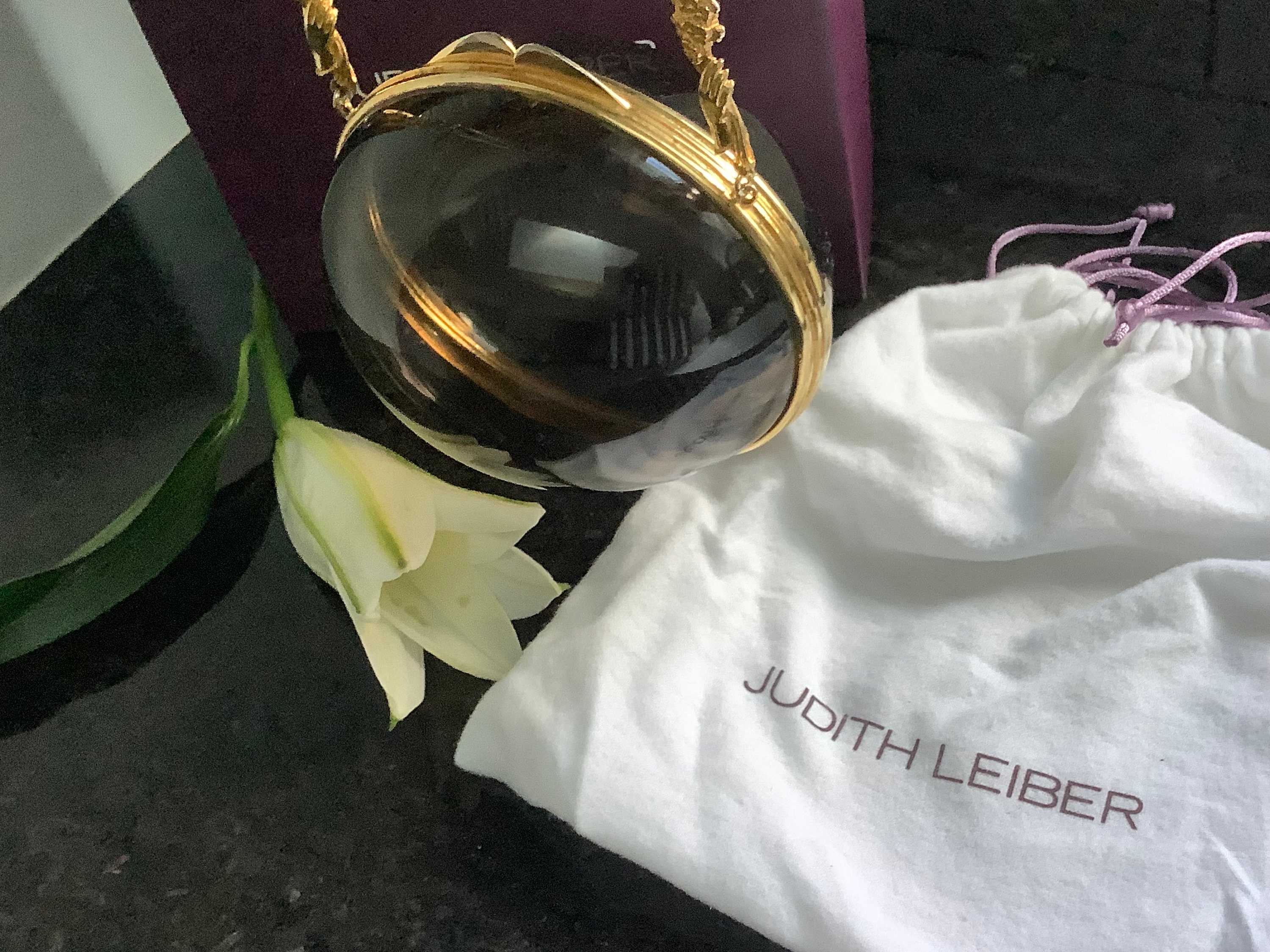 Judith Leiber French Mask Minaudiere Purse French Lady Clutch Bag Crystal  Roses