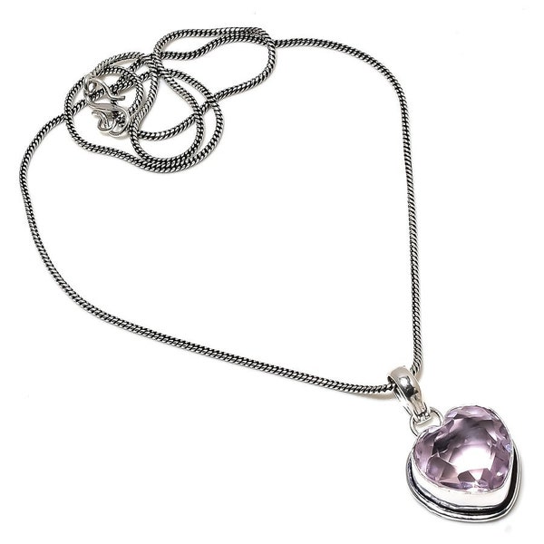 Pink Kunzite 925 Silver Necklace, Kunzite Adjustable Jewelry Chain, Pink Kunzite Long Necklace, Delicate Necklace, Best Jewelry Gifts HP4083