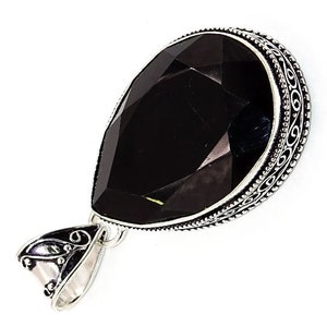 Black Spinel Gemstone 925 Silver Pendant 2.1 Black Spinel Handmade Jewelry Pendant, Teardrop Shape, Gift For Mom/Love, Gift For Her SP51 image 4