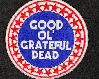 bom e velho Grateful Dead, patch de ferro, Bolt Lot, Bear Skeleton, Garcia Shakedown, turnê Street & Company, Steelie, Phish 33, Steal Face, Billy Strings