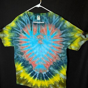 LARGE size Short Sleeve Ice Tye Dye #869 Grateful Dead & Company Steelie Strings Garcia Bolt Phish Panic Handmade Lot Shakedown Tour Shirt