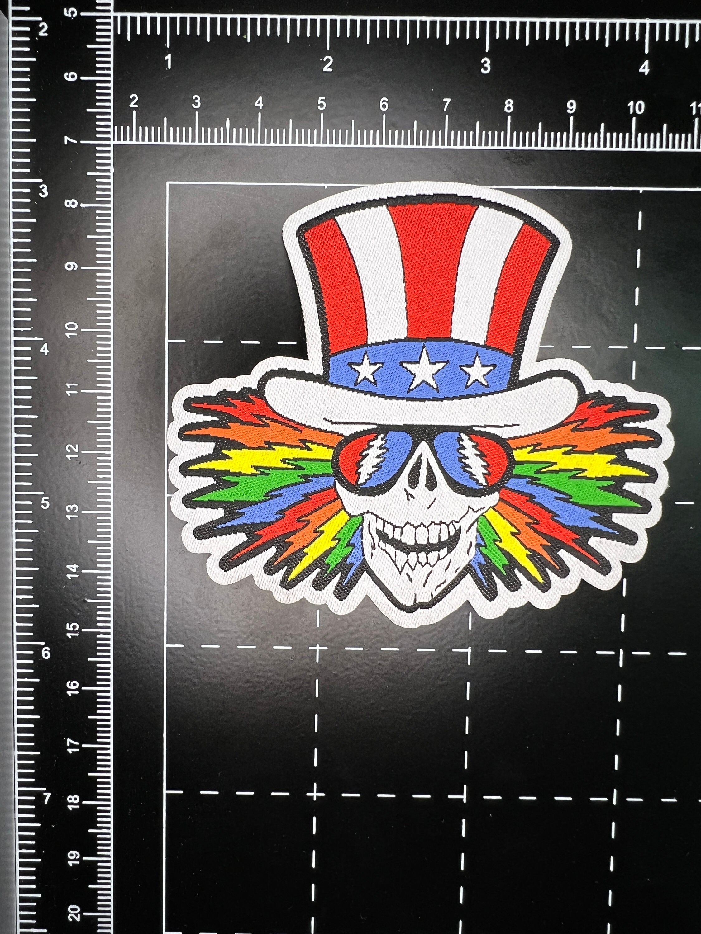 Psychedelic Sam Iron on Patch Bolt Lot Bear Skeleton Garcia