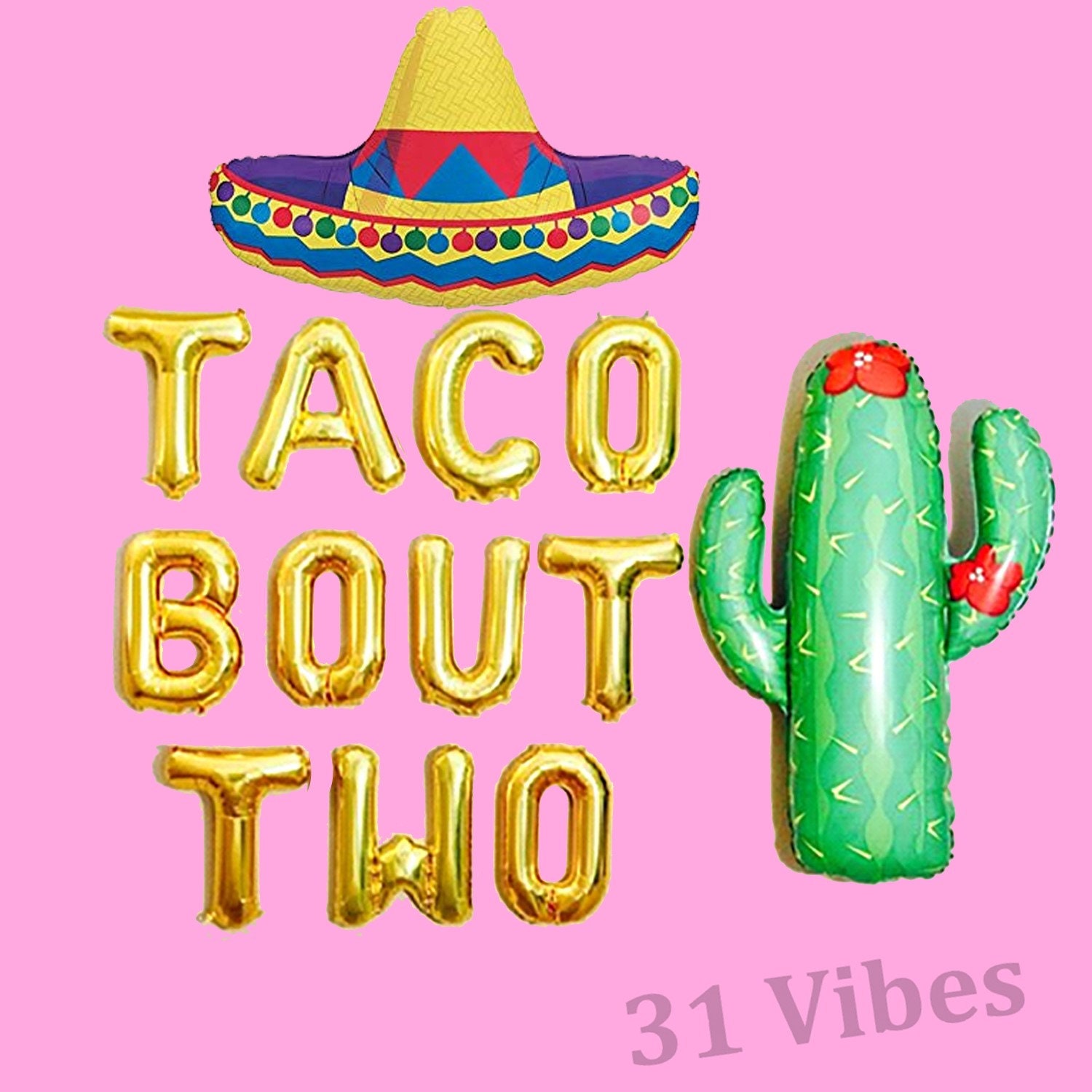 Taco Bout Two Balloon Settaco Birthday Party Taco 2nd Etsy