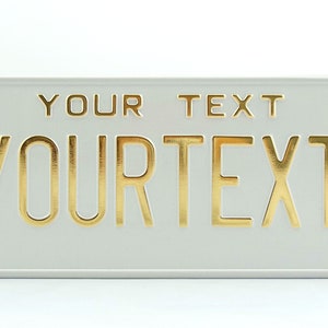 US USA License Plate Customizable Number Plate Embossed Custom Personalized Alu Made in Germany Express Shipping Text in two lines
