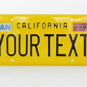 California Retro Vintage US USA License Plate Custom Embossed Alu Made in Germany Express Shipping + Boxes for dates + stickers