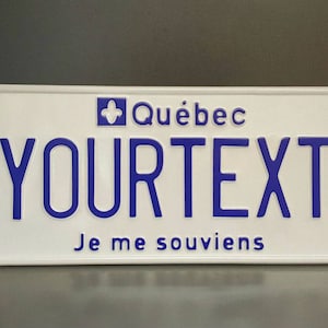 Quebec Je me souviens US USA License Plate Customizable Number Plate Embossed Custom Personalized Alu Made in Germany Express Shipping