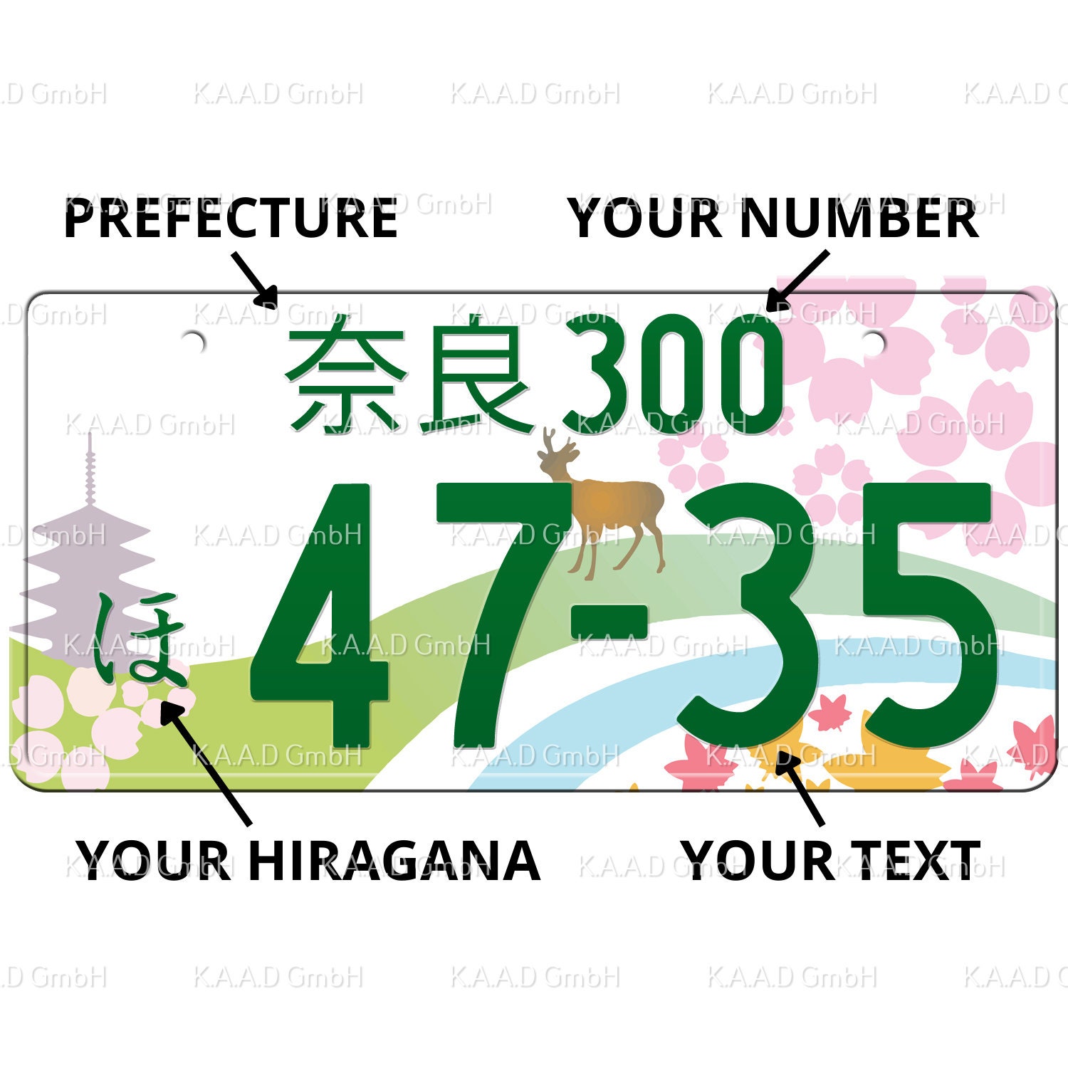 奈良 Nara Japanese License Plate / Custom Japanese License Plate
