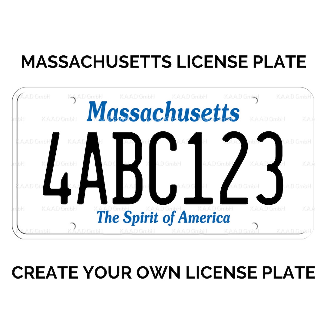 Custom Massachusetts License Plate / Replica Massachusetts License