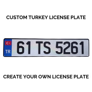 Custom Turkey License Plate / Turkey License Plate / European NL Turkish License Plate / Replica Netherlands NL Euro License Plate