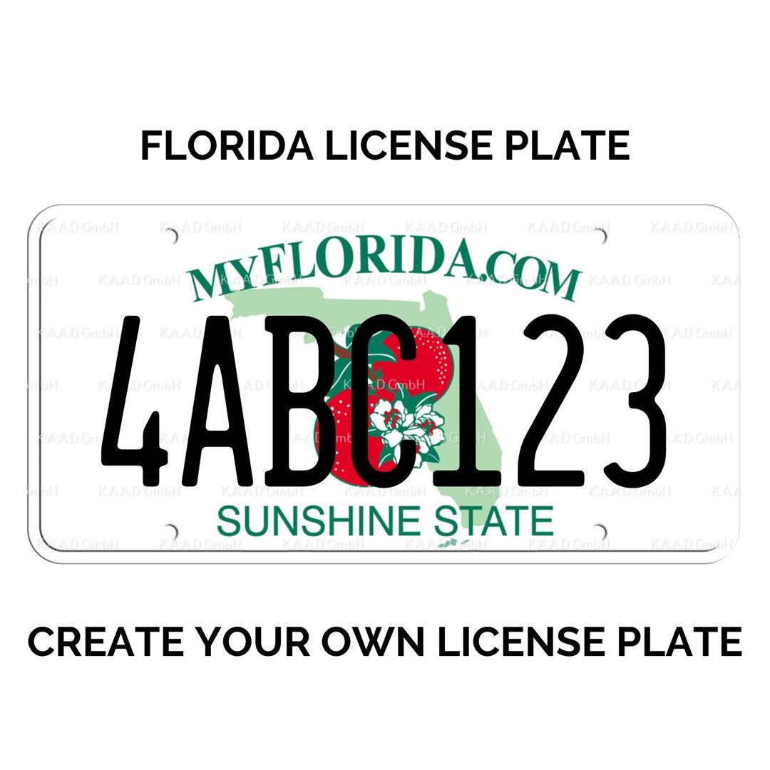 Custom Florida License Plate / Replica Florida License Plate / Florida