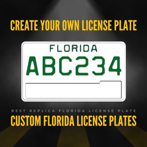 Custom Florida Motorcycle License Plate / 1978-1988 Florida Motorcycle License Plate / Florida Motorcycle License Plate with YOUR TEXT