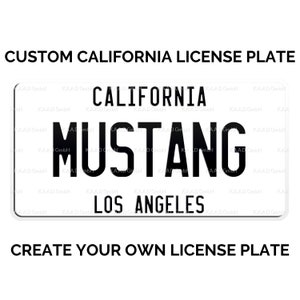 Custom California License Plate / White California License Plate / California License Plate with YOUR TEXT in with 2 Lines