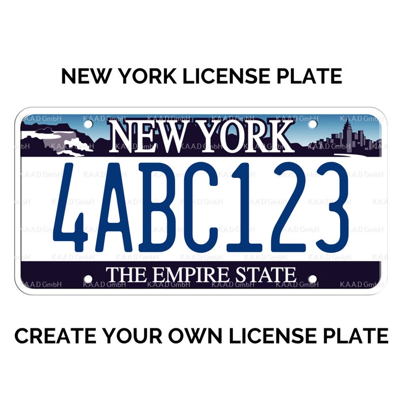 Custom New York License Plate / Replica New York License Plate / New