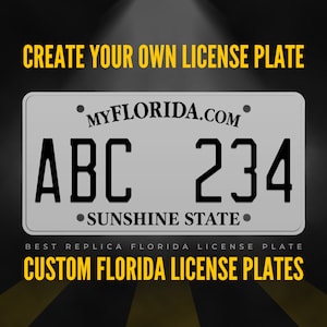 Custom Florida License Plate / Gray Florida License Plate / Florida License Plate with YOUR TEXT / Personalized Florida License Plate