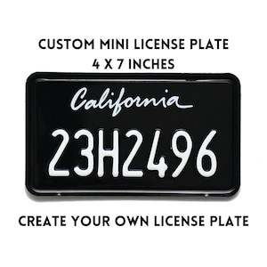 Personalized Mini License Plate / Custom Mini License Plate / Custom Bike License Plate / Mini Bicycle License Plate / Bike Tag / 4in x 7in