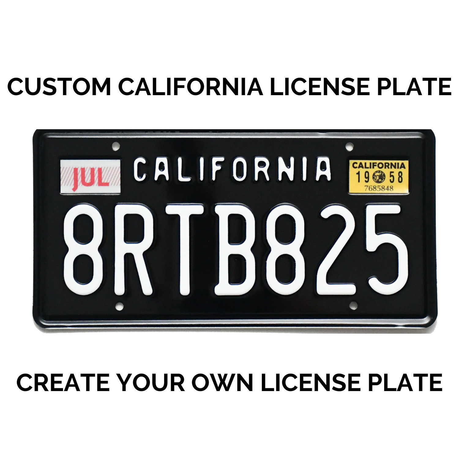 レトロなカスタム カリフォルニア ナンバー プレート テキスト