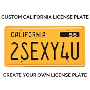 California 56 Retro Vintage US USA License Plate Customizable Number Plate Embossed Custom Alu Made in Germany Express Shipping