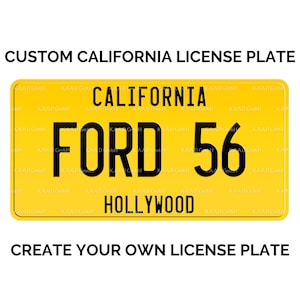 Custom California License Plate / Yellow California License Plate / California License Plate with YOUR TEXT in with 2 Lines