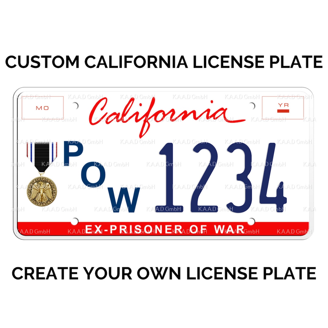 Custom California License Plate / Replica California License Plate Ex