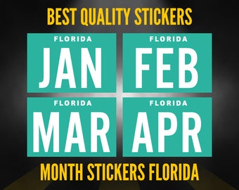 Month Stickers Florida License Plate / Old YOM Stickers Florida / Florida License Plate Registration Sticker, Decal / Month Sticker