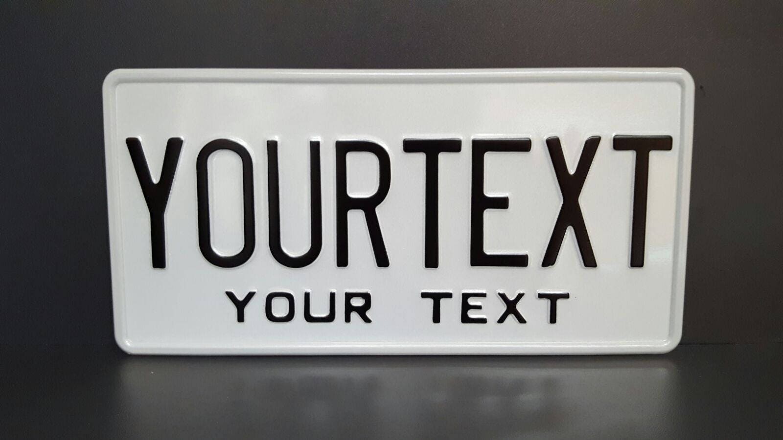 US USA License Plate Customizable Number Plate Embossed Custom Etsy