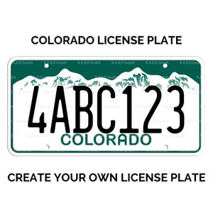 Custom Colorado License Plate / Replica Colorado License Plate / Colorado License Plate with YOUR TEXT / US Colorado State License Plate