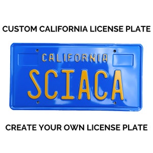 California Retro Vintage US USA License Plate Custom Number Plate Embossed Alu Made in Germany Express Shipping + Boxes for dates