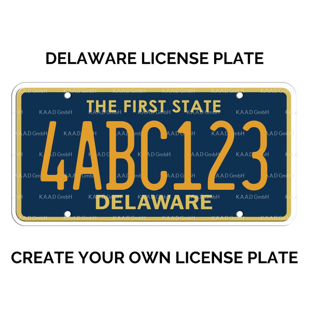 Custom Delaware License Plate / Replica Delaware License Plate