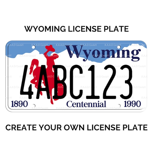 Wyoming License Plate Etsy