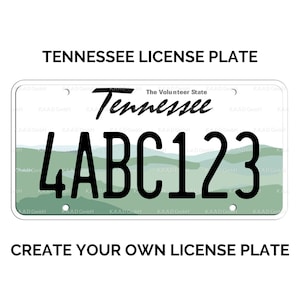 Custom Tennessee License Plate / Replica Tennessee License Plate / Tennessee License Plate with YOUR TEXT / US Tennessee State License Plate
