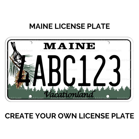 Plaque d’immatriculation personnalisée du Maine / Réplique de la plaque  d’immatriculation du Maine / Plaque d’immatriculation du Maine avec VOTRE