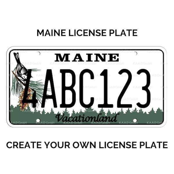 Custom Maine License Plate Etsy